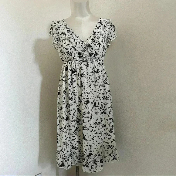 Converse Black and White Floral Midi Dress - Picture 1 of 7